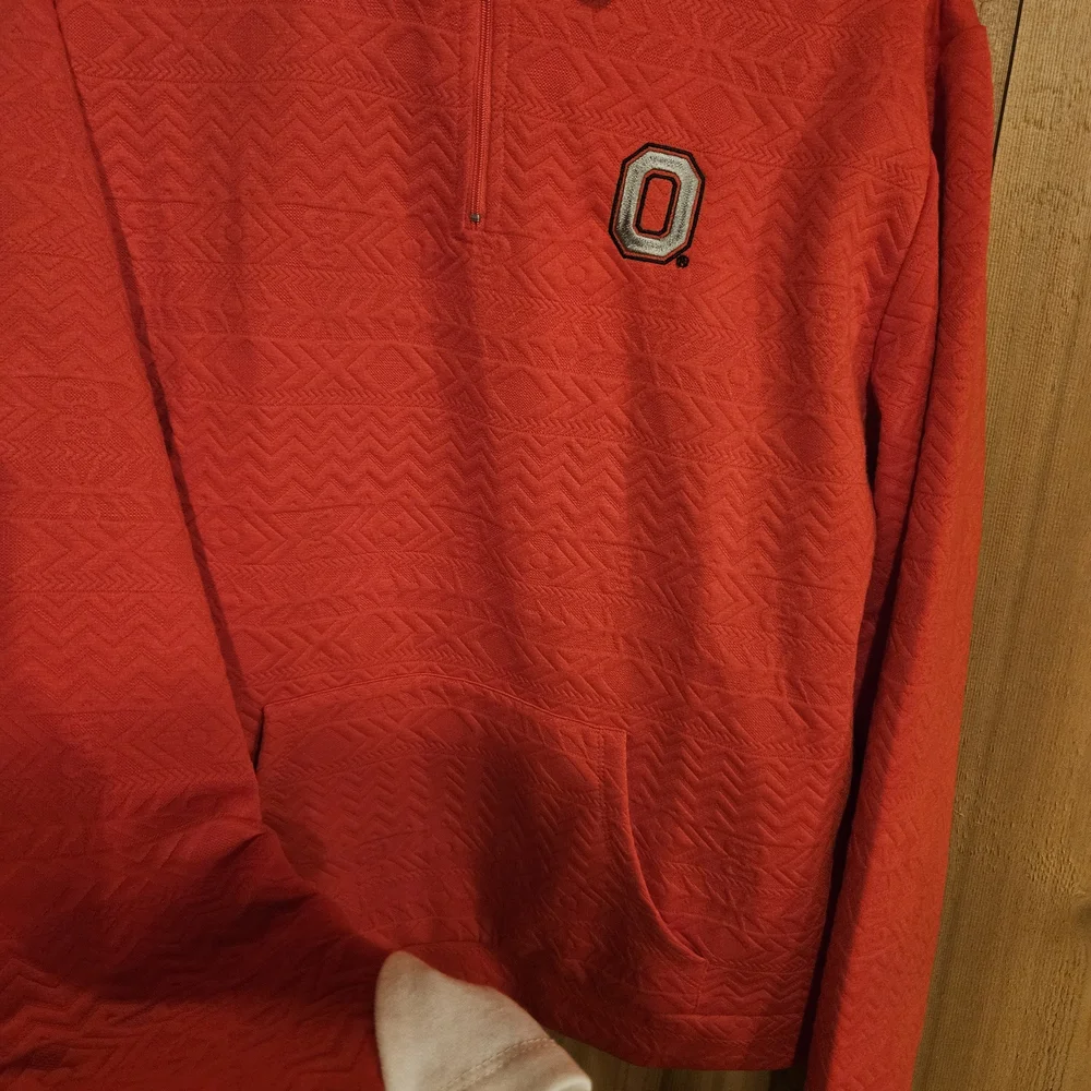 Women's Red Quarter-Zip Sweatshirt - Picture 5 of 5